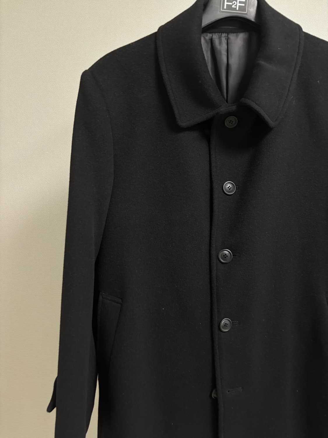 남성 블랙 캐시미어 코트 상품이미지1