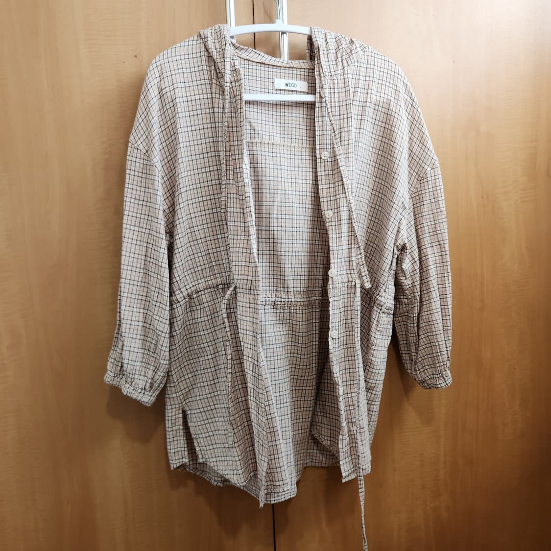 [오늘까지만판매 이후폐기] WEGO 빈티지 무드 체크 후드 블라우스  상품이미지5