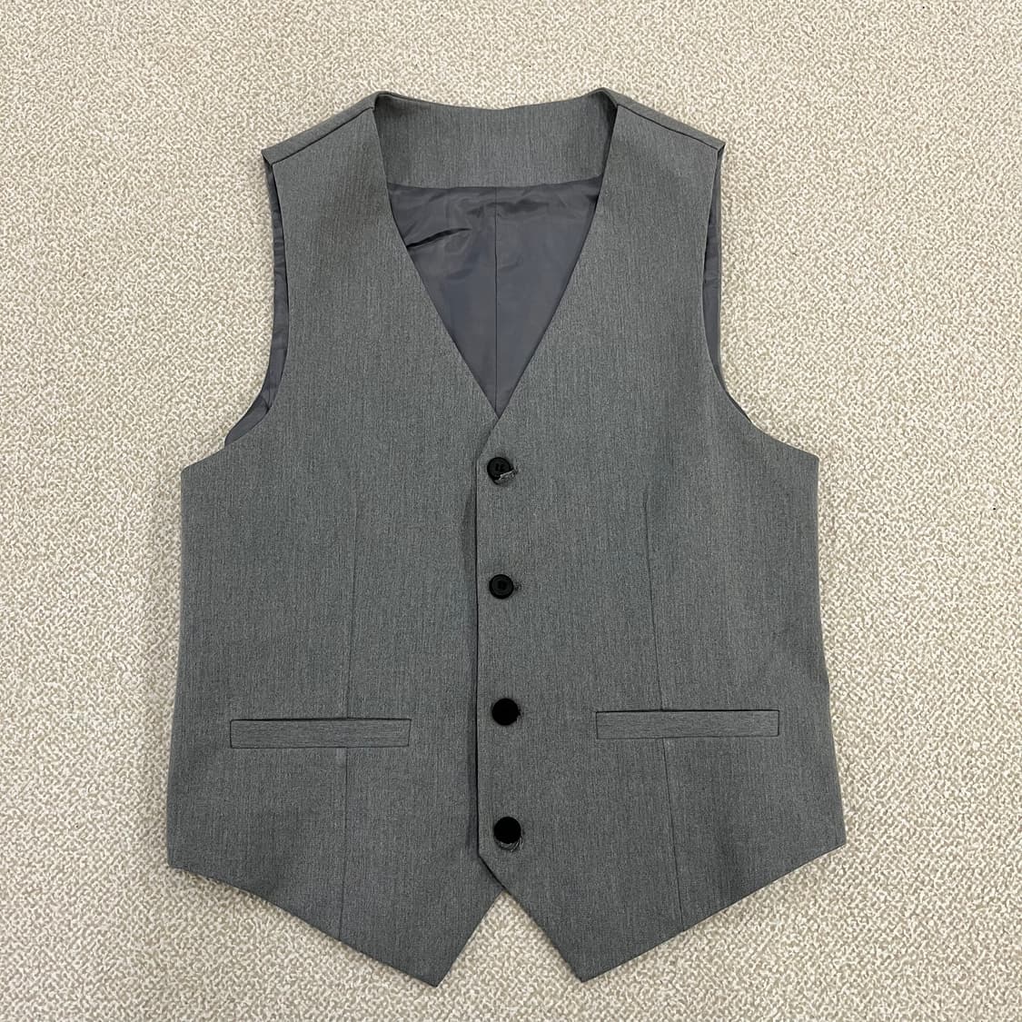 [46] 빈티지 그레이 슬림핏 정장 조끼 베스트 0102M1 상품이미지1