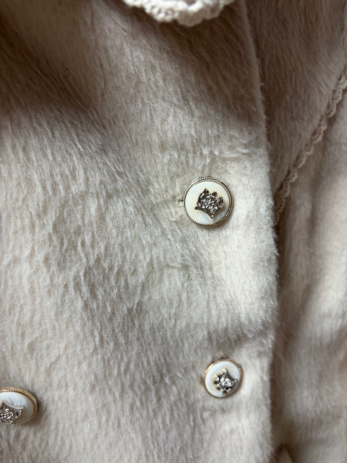 axes femme 엑시즈팜 아이보리 레이스 더블 코트 상품이미지4