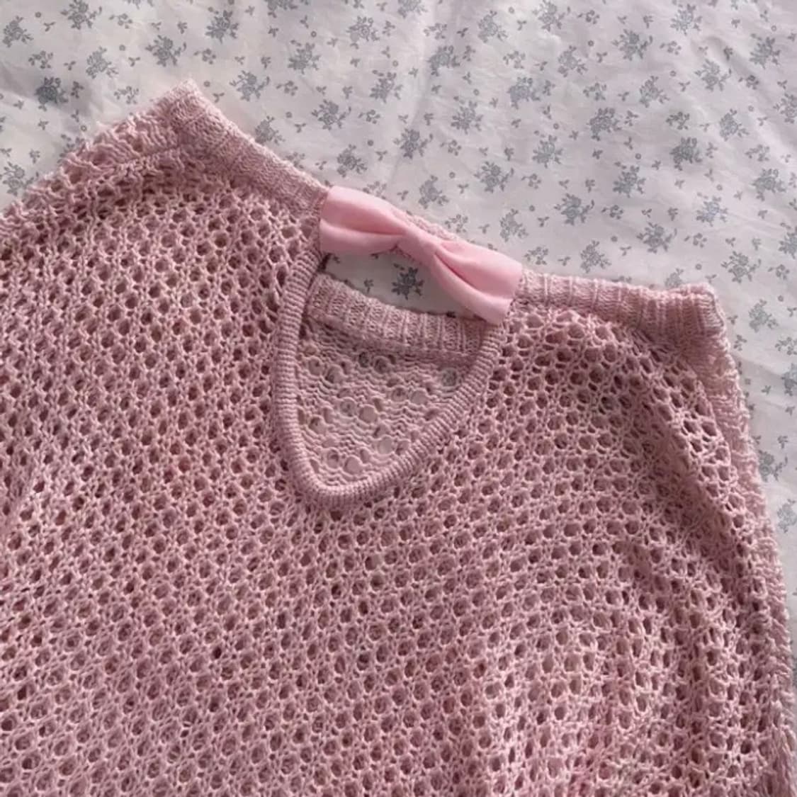 핑크 리본 니트 나나 하치 깔 히메갸루 라떼갸루 로걀탑 일본 빈티지 상품이미지3