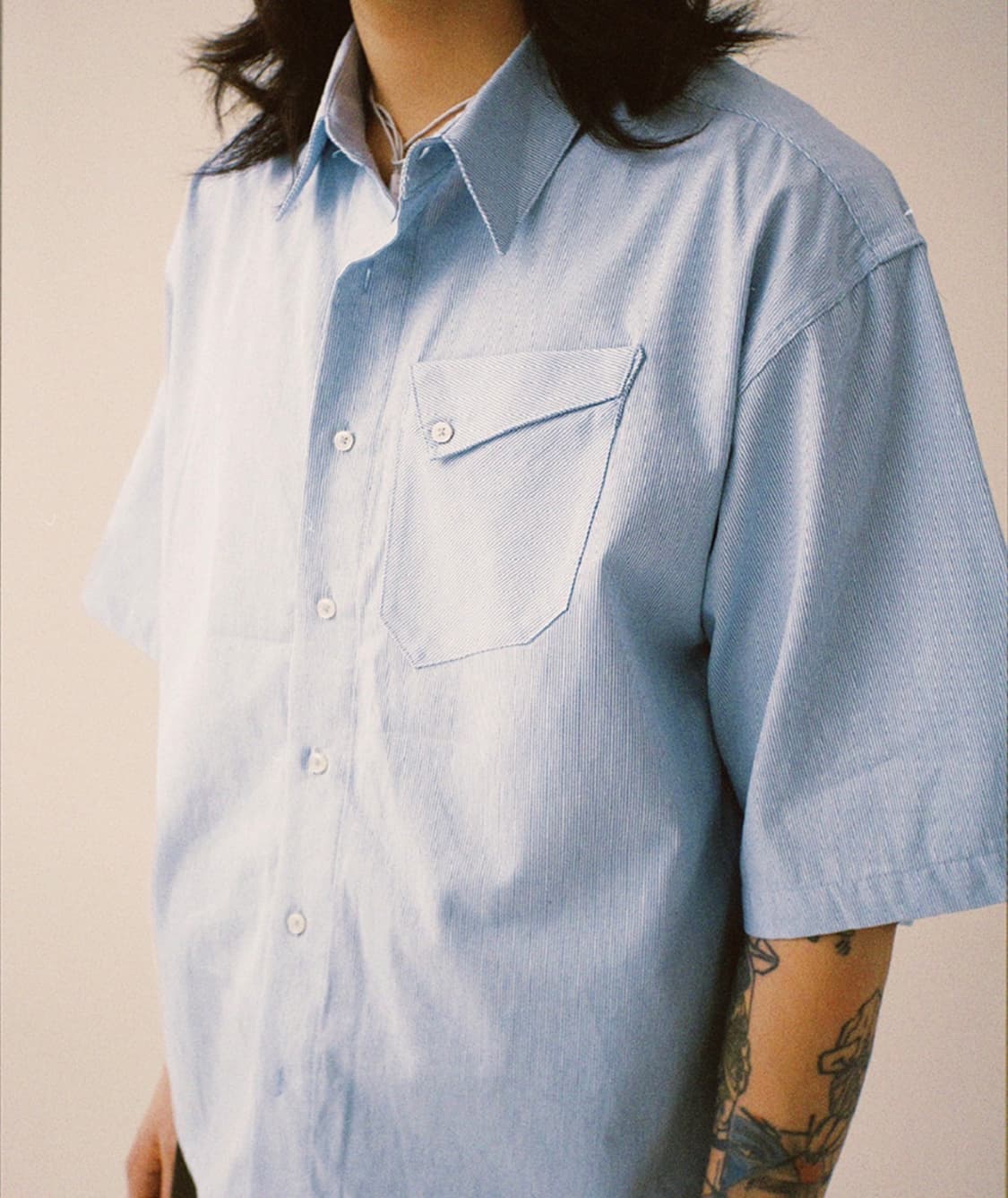 뉴치프시크 디피 Needlework crop stripe shirts 상품이미지5