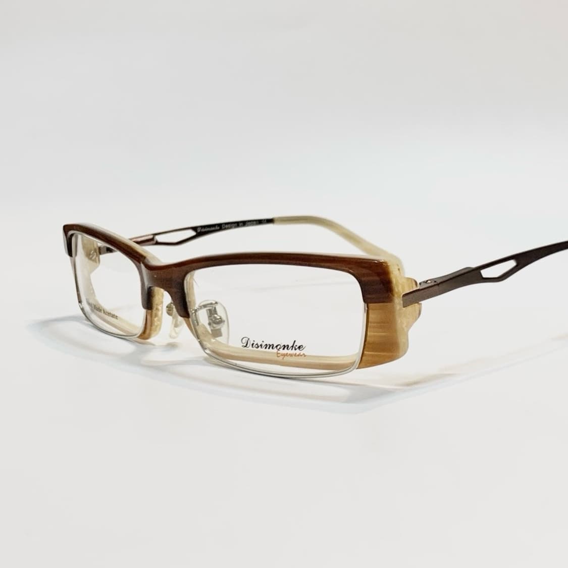 [픽키-678] 메탈 슬릿 브라운 투톤 아세테이트 사각 안경 상품이미지3