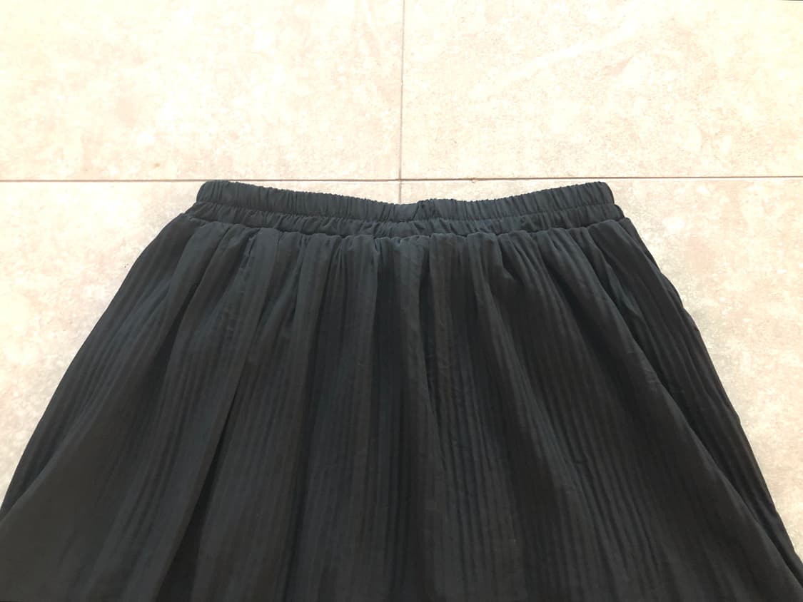 블랙 캉캉 플리츠 롱스커트 상품이미지5
