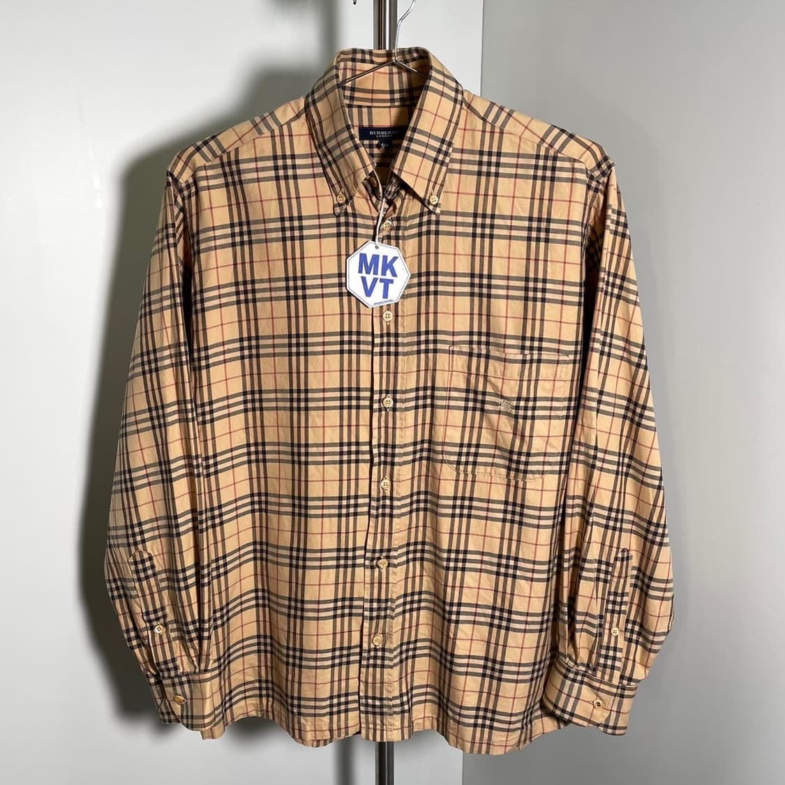 버버리 자수 로고 포켓 노바체크 셔츠 상품이미지1