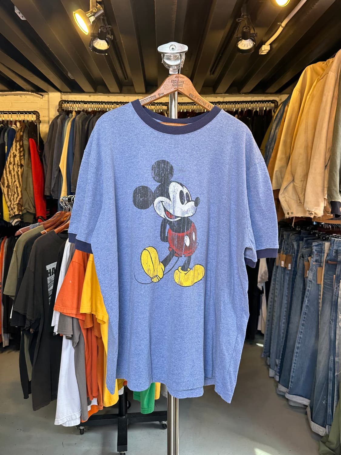 디즈니 미키마우스 프린팅 링거 티셔츠 상품이미지1