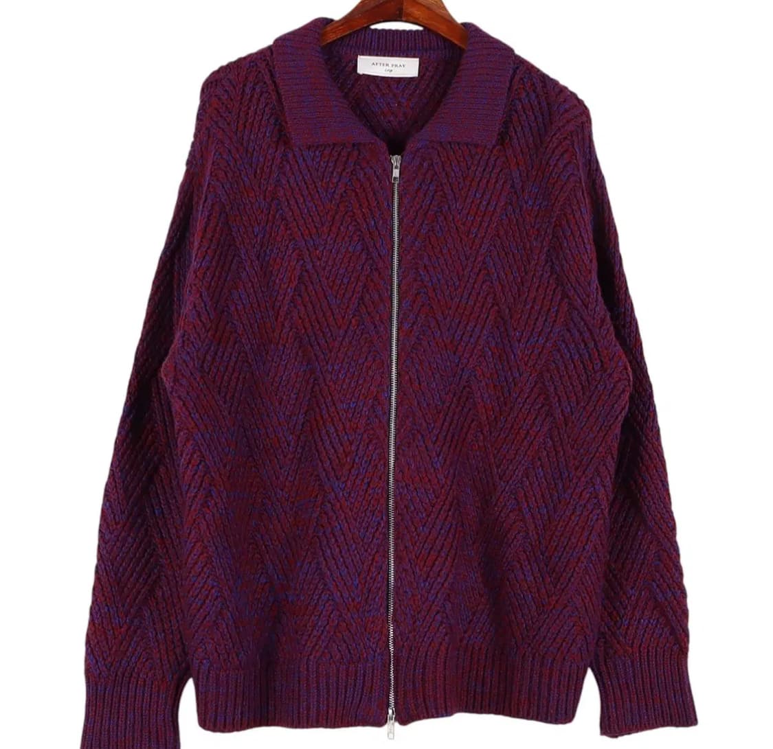 에프터프레이 인타르시아 니트집업 가디건 상품이미지1