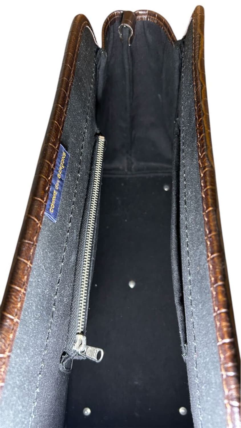 꼼데가르송 악어 형압 가죽 토트백 상품이미지7