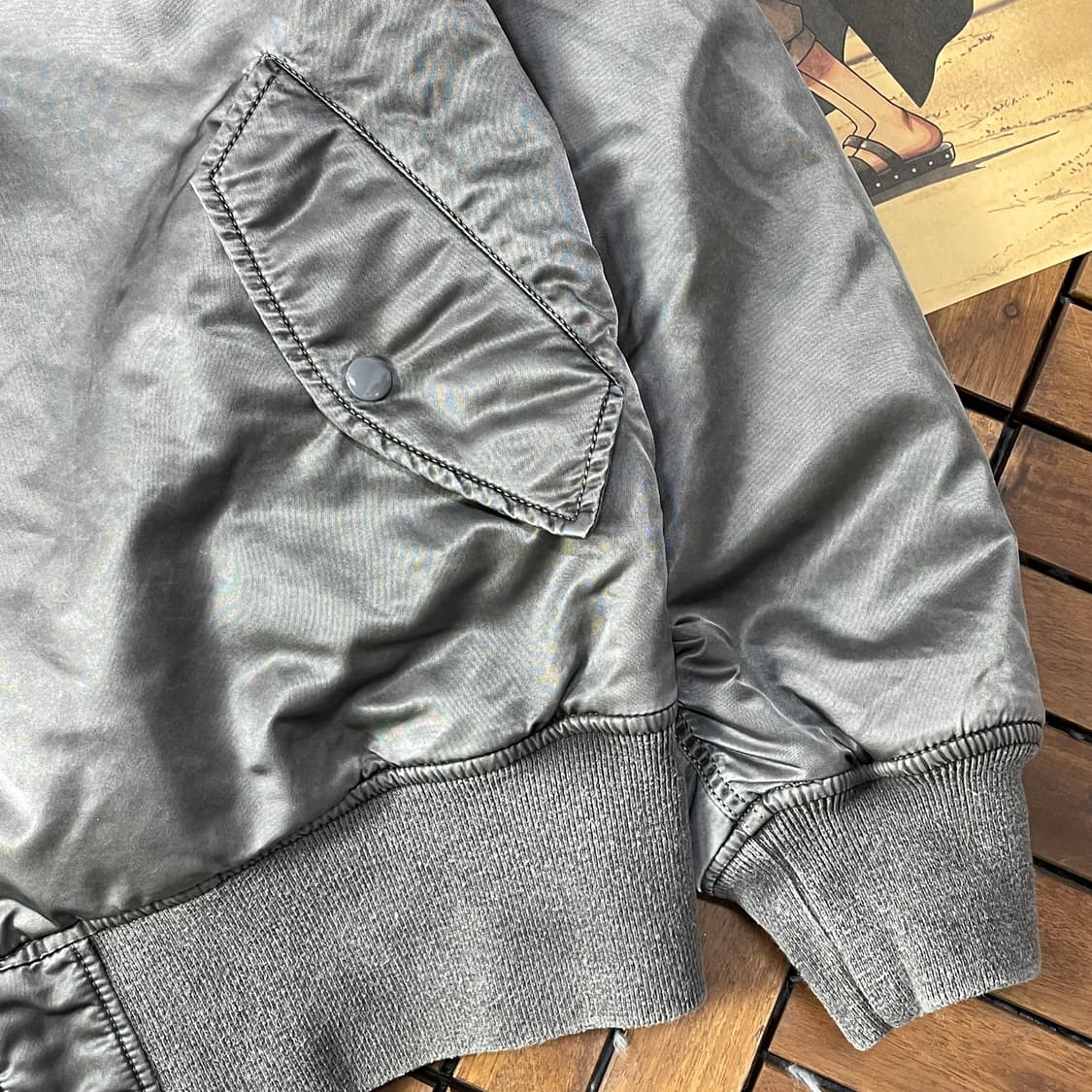 [XL]알파인더스트리 MA-1 레귤러 건 메탈 자켓 상품이미지3