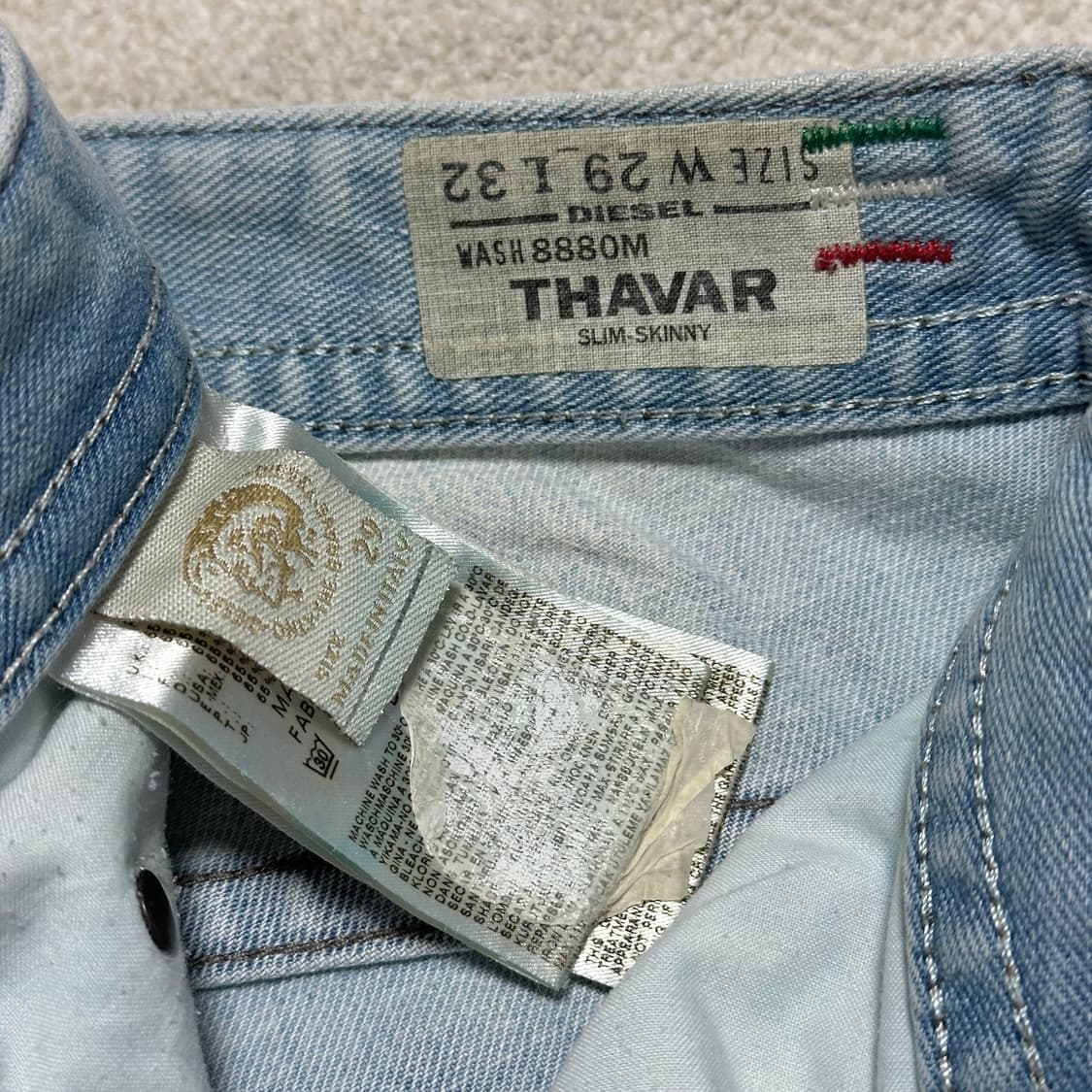 디젤 THAVAR 슬림 스키니 워싱 데님 팬츠 상품이미지7