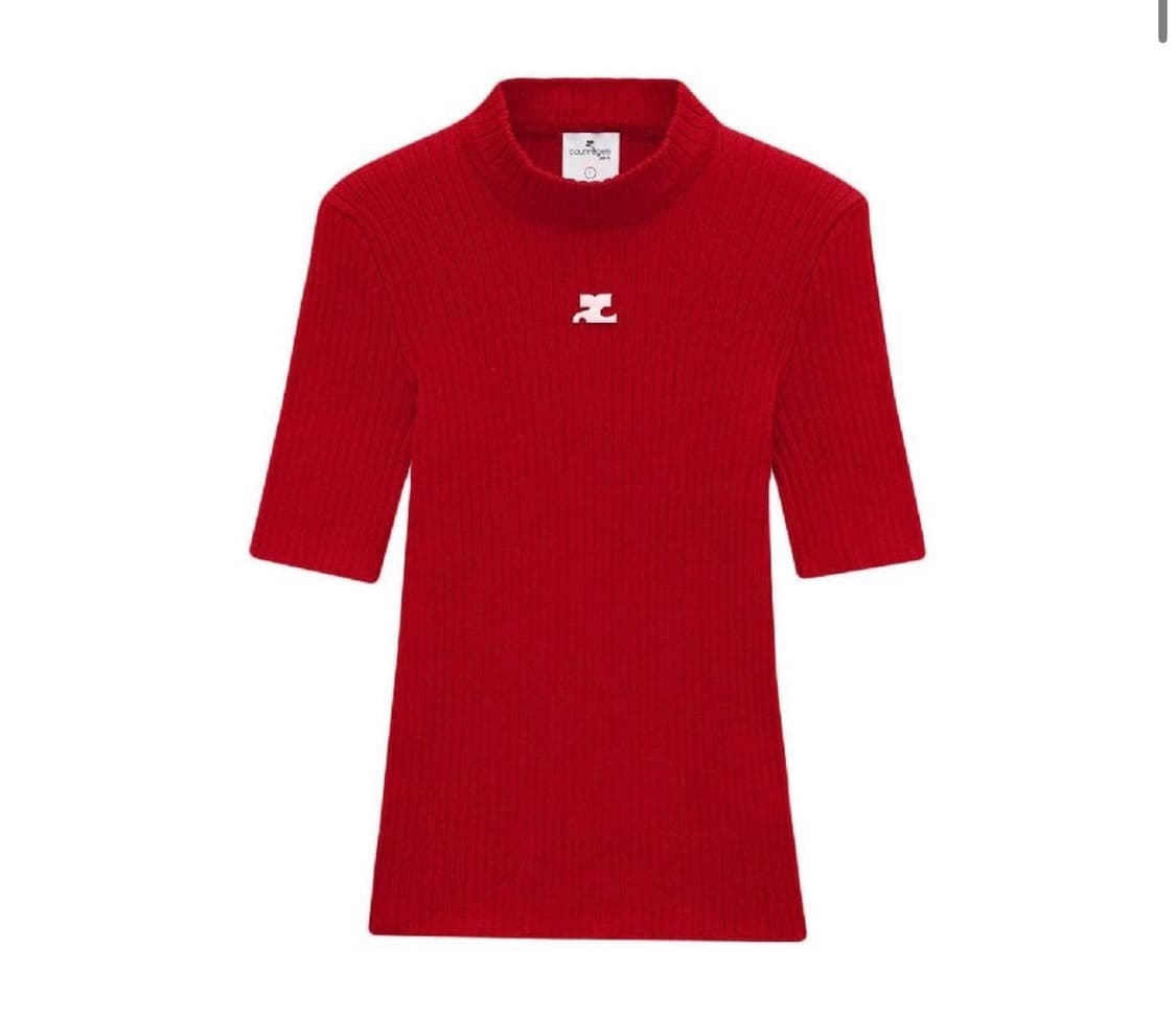 Courreges 골지 니트 반팔 상품이미지1