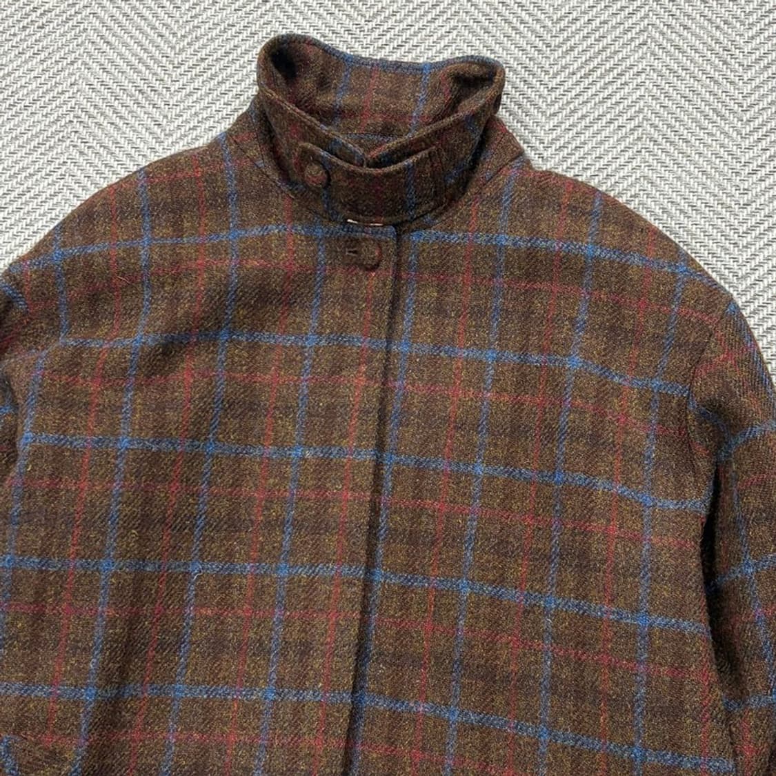 해리스트위드 원단 울 체크 코트 v2142 상품이미지5