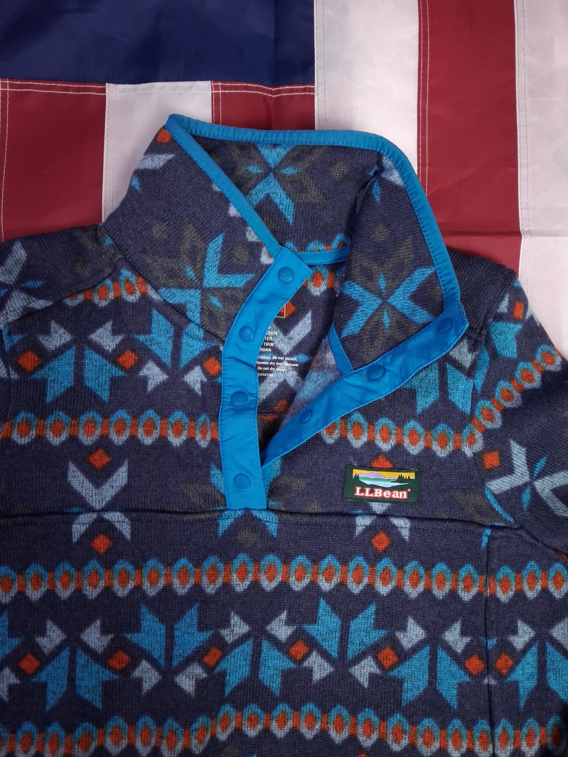 특A 오리지날 일본판 엘엘빈 우먼 노르딕 패턴 스냅 후리스 상품이미지3