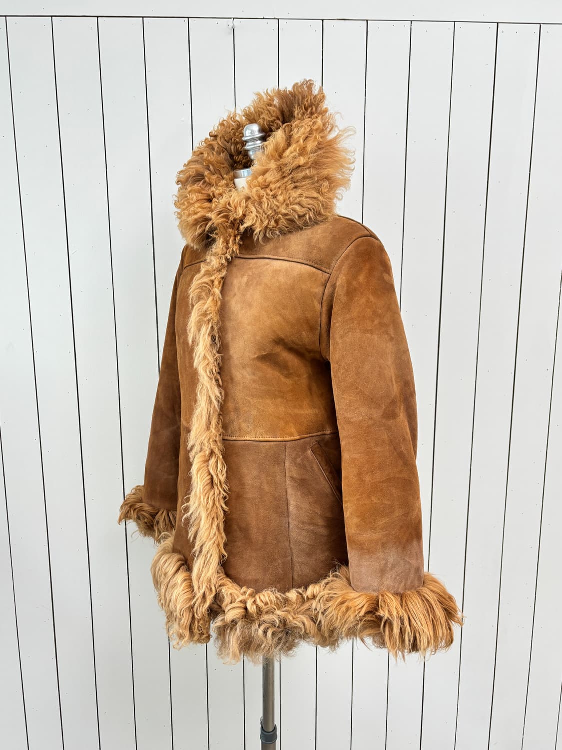 리버시블 브라운 양모 무스탕 상품이미지4