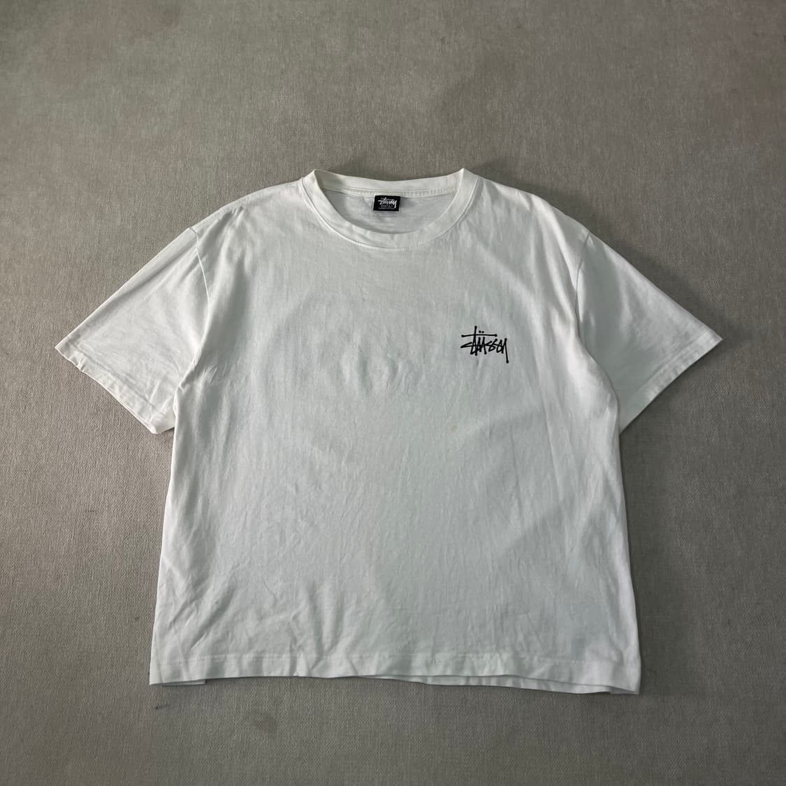 W100 스투시 베이직로고 반팔 티셔츠 상품이미지2