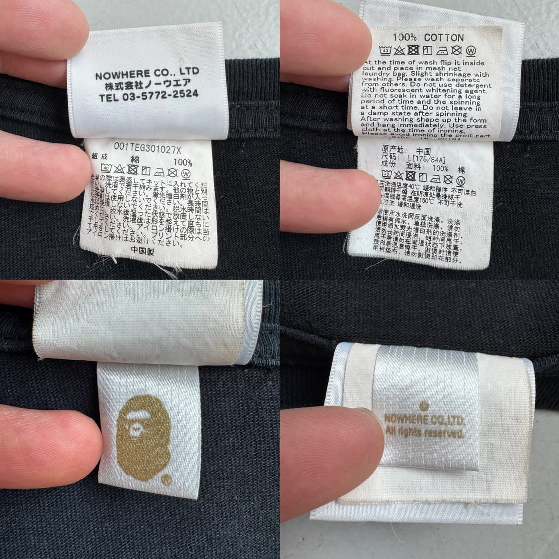 베이프 블루 카모 빅사루 반팔 티셔츠 블랙 상품이미지10