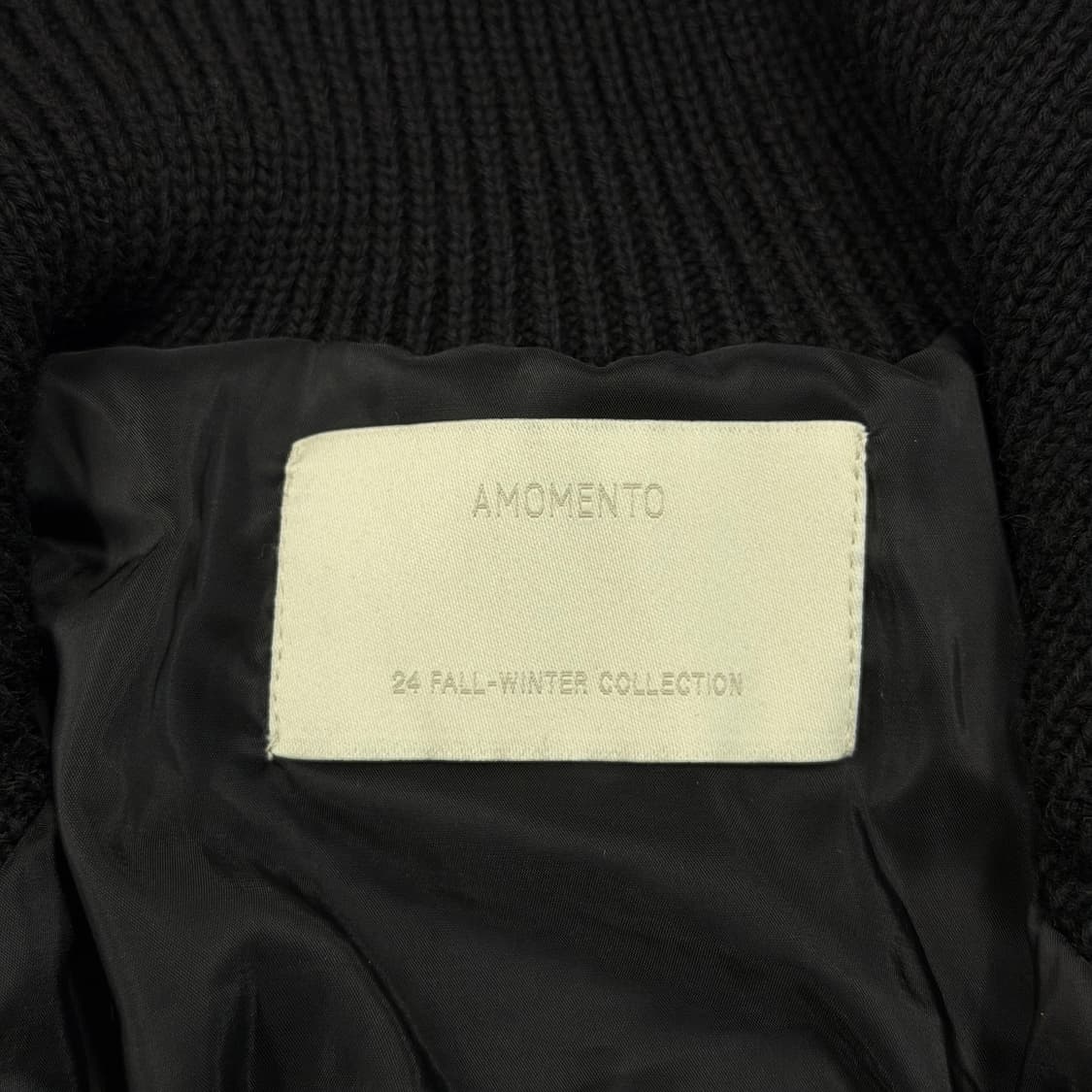 아모멘토 풀 니들 크롭 블루종 스웨터 가디건 블랙 0사이즈 상품이미지5