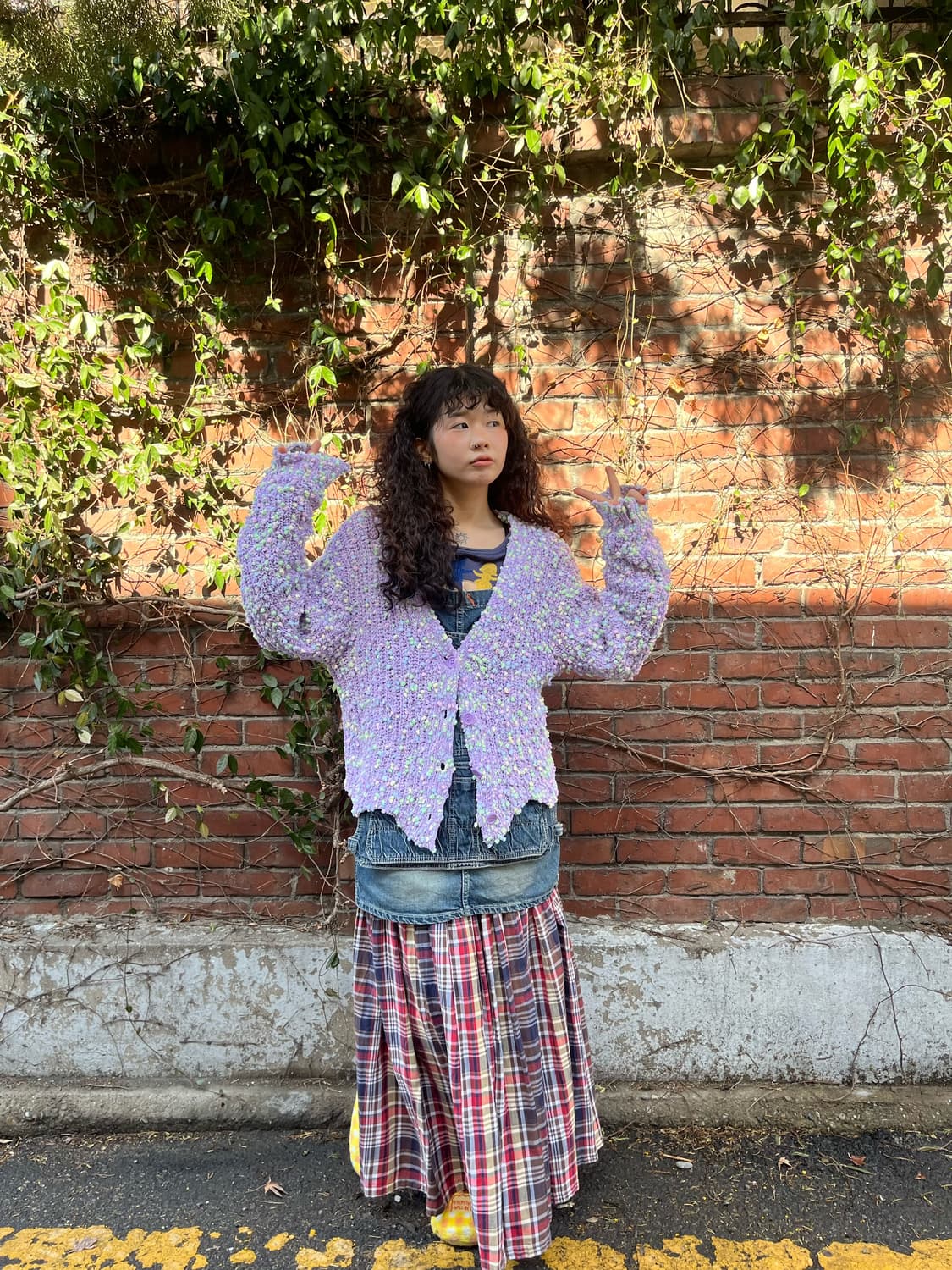 scolar 라벤더 보라 니트 가디건 상품이미지4