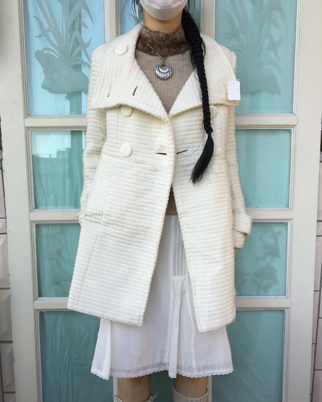 Double button high neck coat 상품이미지5