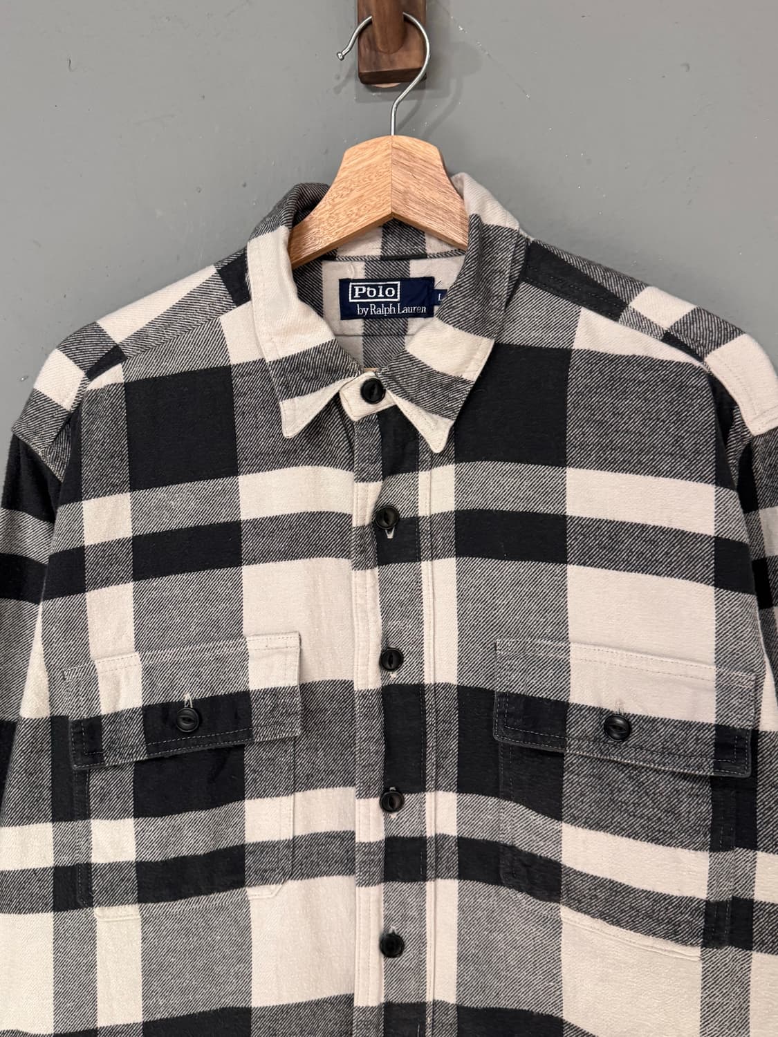 폴로랄프로렌 블랙 화이트 플란넬 체크셔츠  상품이미지2