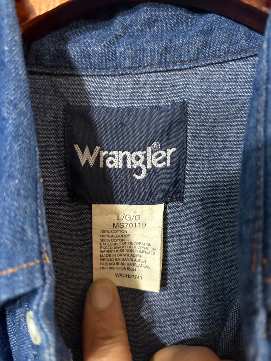 00‘s Wrangler Denim Western Shirt. 상품이미지5