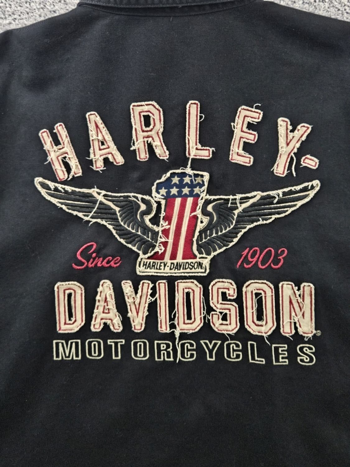 할리데이비슨 모터사이클 스펠아웃 반팔 바이커 셔츠 (XL) / 11421 상품이미지10