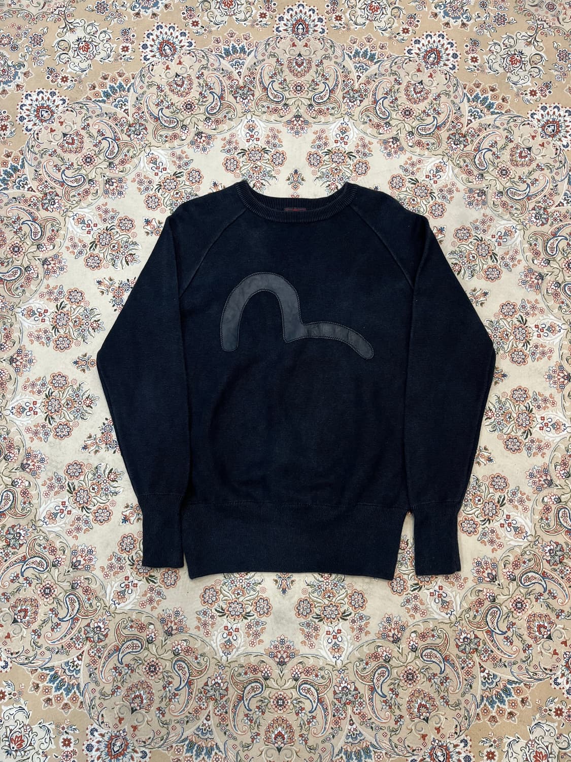 에비수 자수 빅로고 코튼 니트 상품이미지1