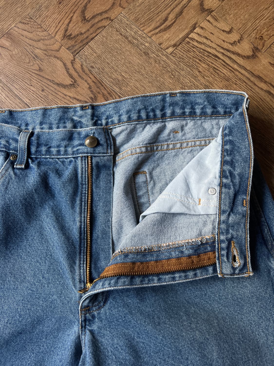 [36]칼하트 USA 미디엄블루 싱글니 카펜터 워크 데님 팬츠 상품이미지3