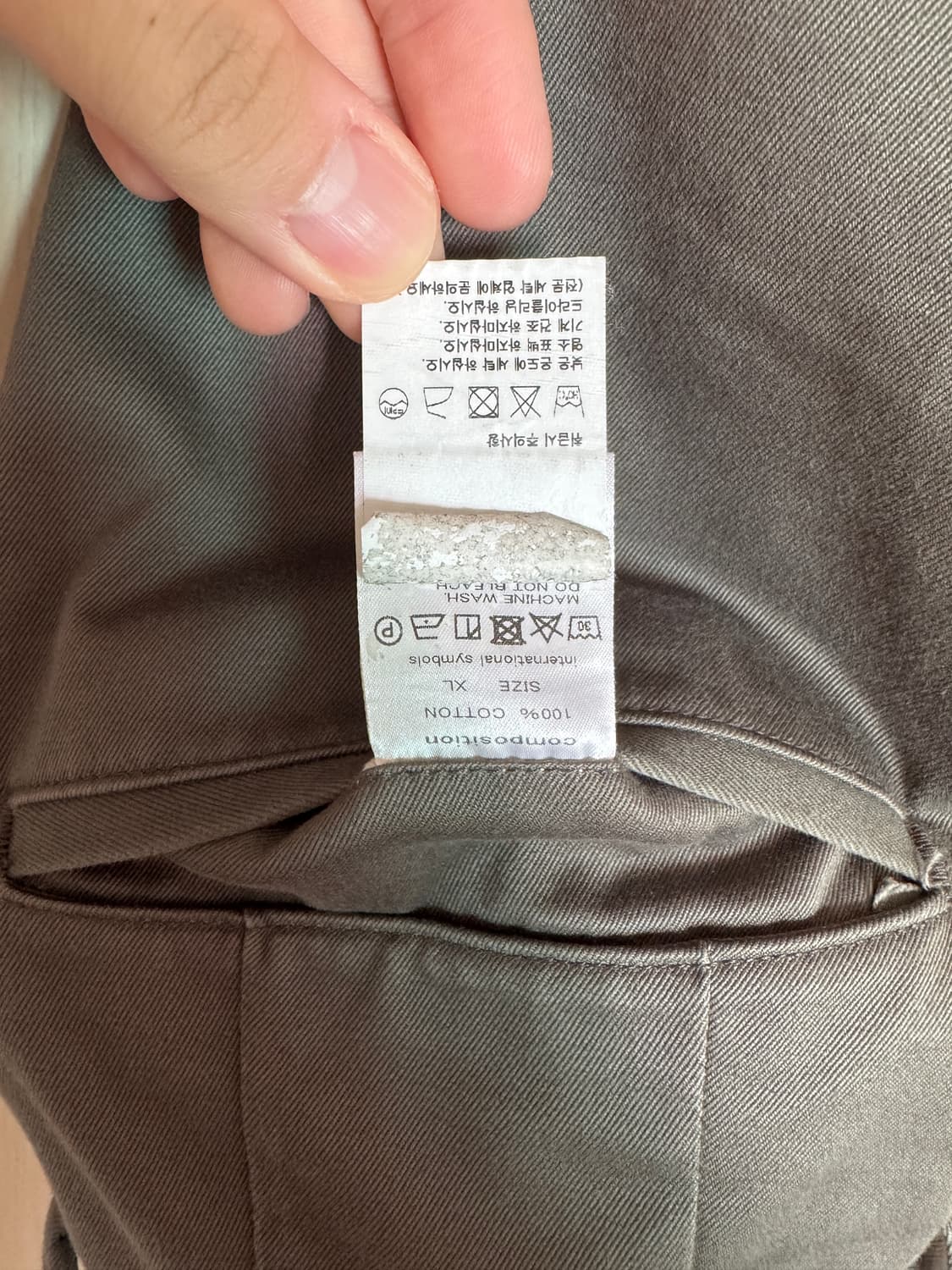 와코마리아 더블플리티드 치노 트라우저 그레이(xl) 상품이미지6