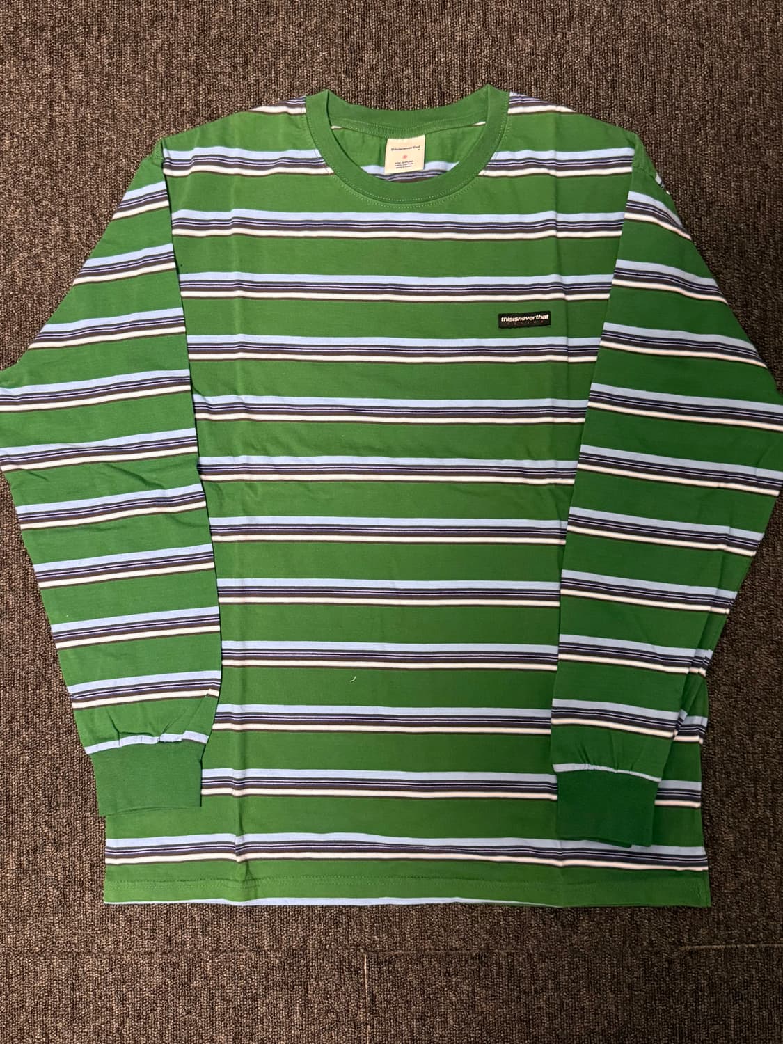 [M] 디스이즈네버댓 스트라이프 롱슬리브 그린 상품이미지1