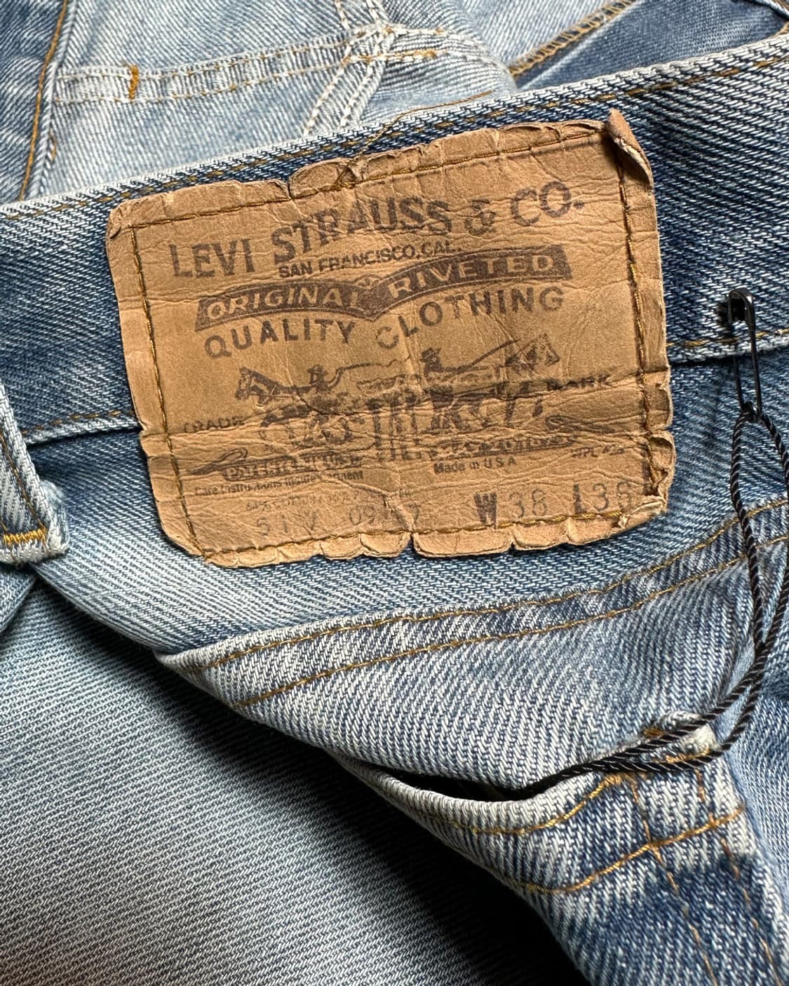 80s 리바이스517 부츠컷 오렌지탭 데님 팬츠 38x36 상품이미지8