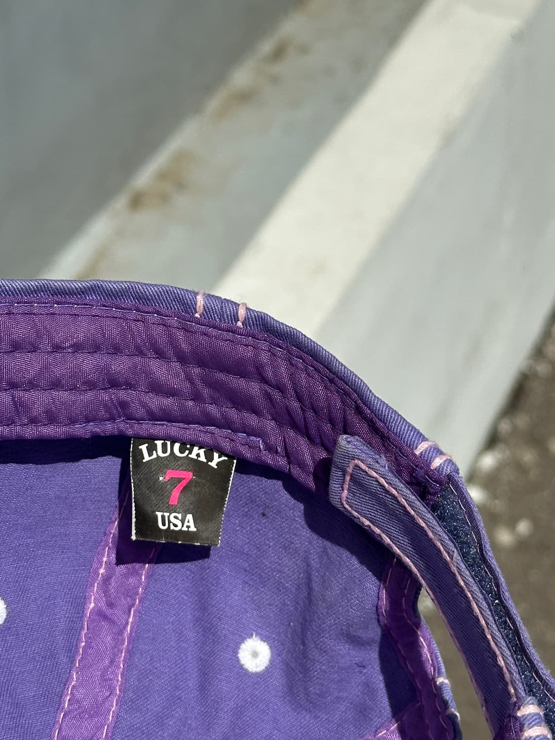 [F] LUCKY 7 퍼플 화이트 빈티지 볼캡 모자 USA 상품이미지6