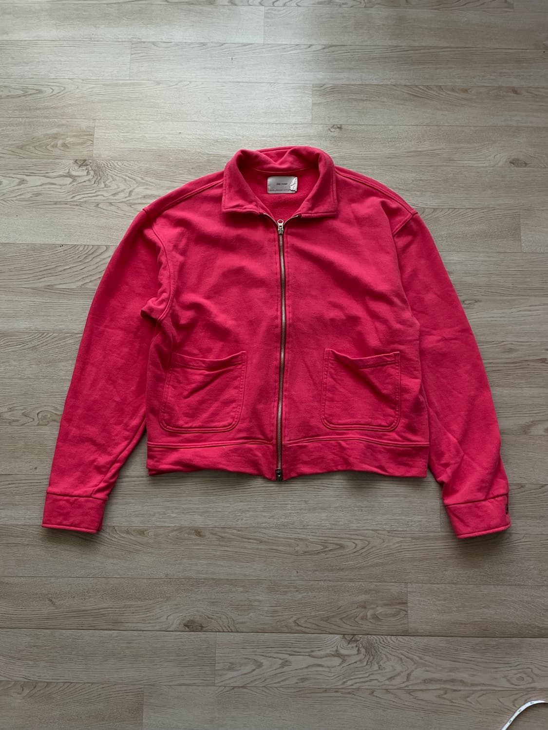 보세 핑크 삼단쭈리 크롭집업 스웨트 상품이미지1