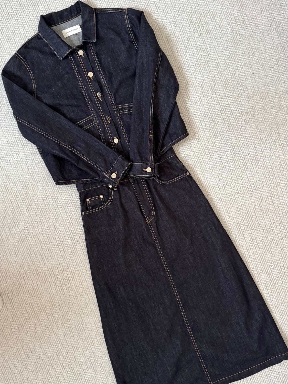 킨더살몬 셀비지 데님 셋업(자켓, 스커트) 상품이미지3