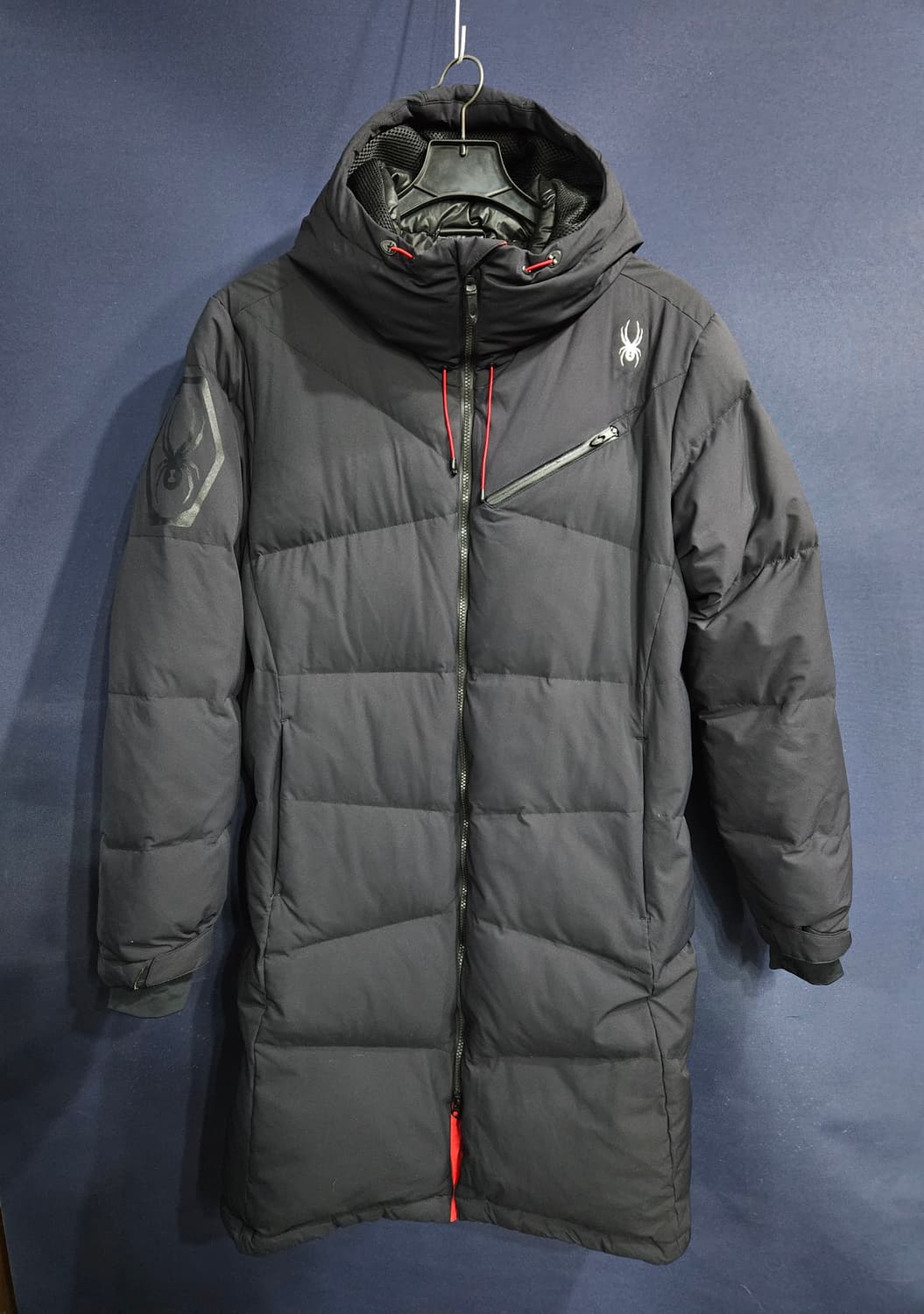 스파이더 블랙컬러 남성 105 덕다운 롱패딩  상품이미지1