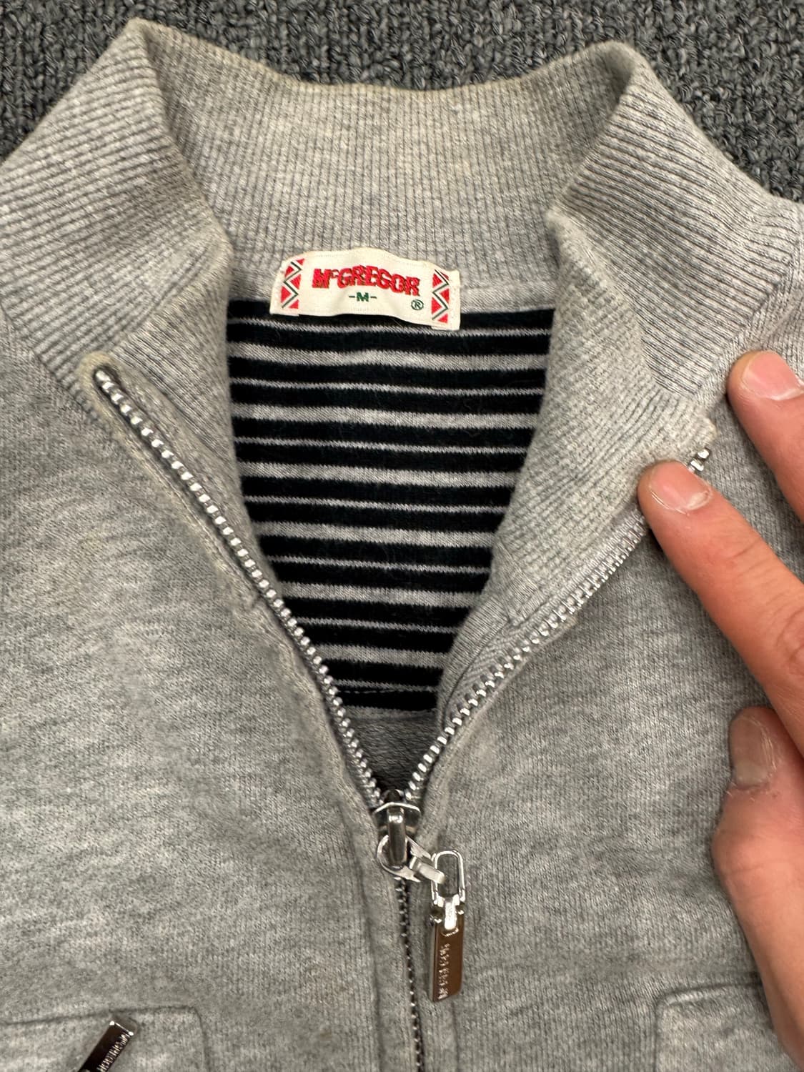 M)맥그리거 빈티지 투포켓 투웨이 그레이 코튼 집업 상품이미지5