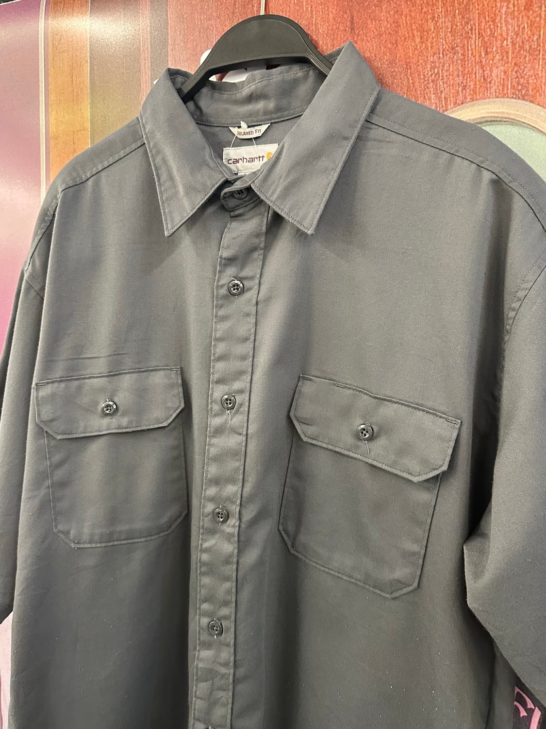 CARHARTT 칼하트 차콜그레이포켓 반팔셔츠 상품이미지3