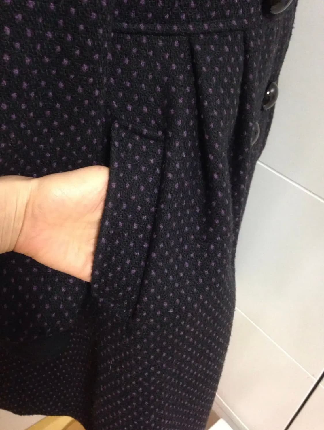 천연폭스 카라 도트 러블리 더블 자켓 55 상품이미지5