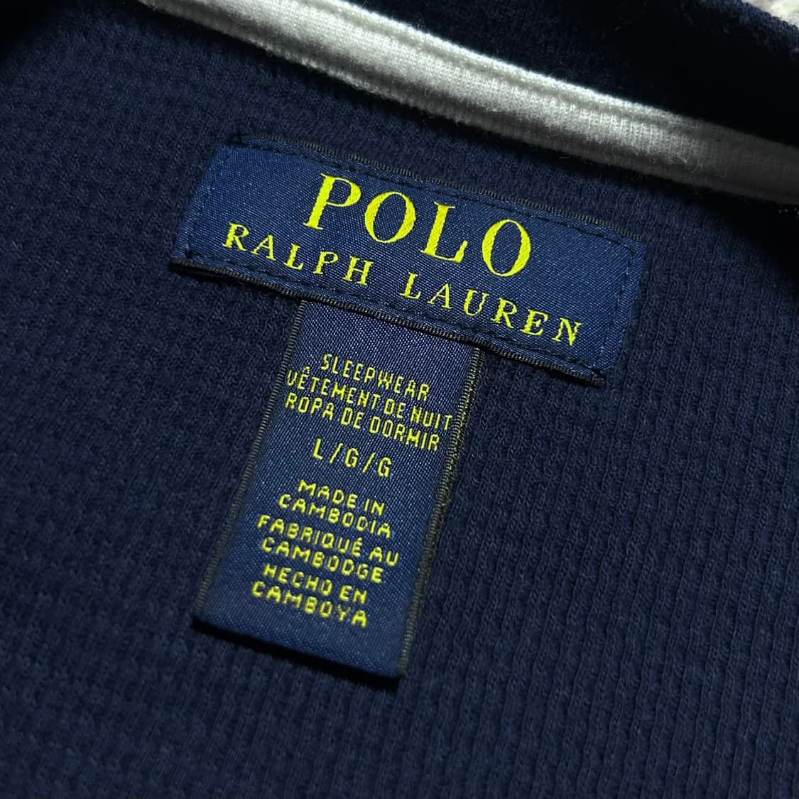 [M] Polo 폴로 랄프로렌 네이비 와플 긴팔티 상품이미지4