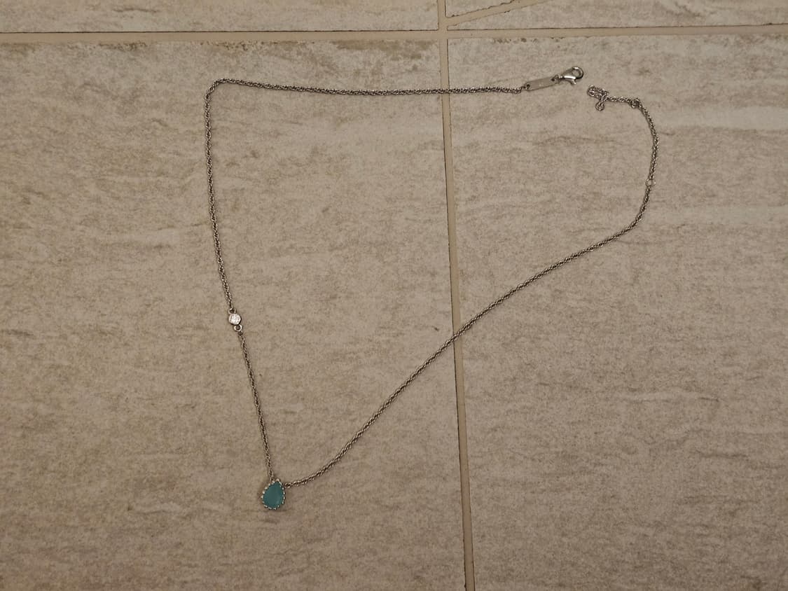 925 실버 민트 물방울 목걸이  새상품 상품이미지2