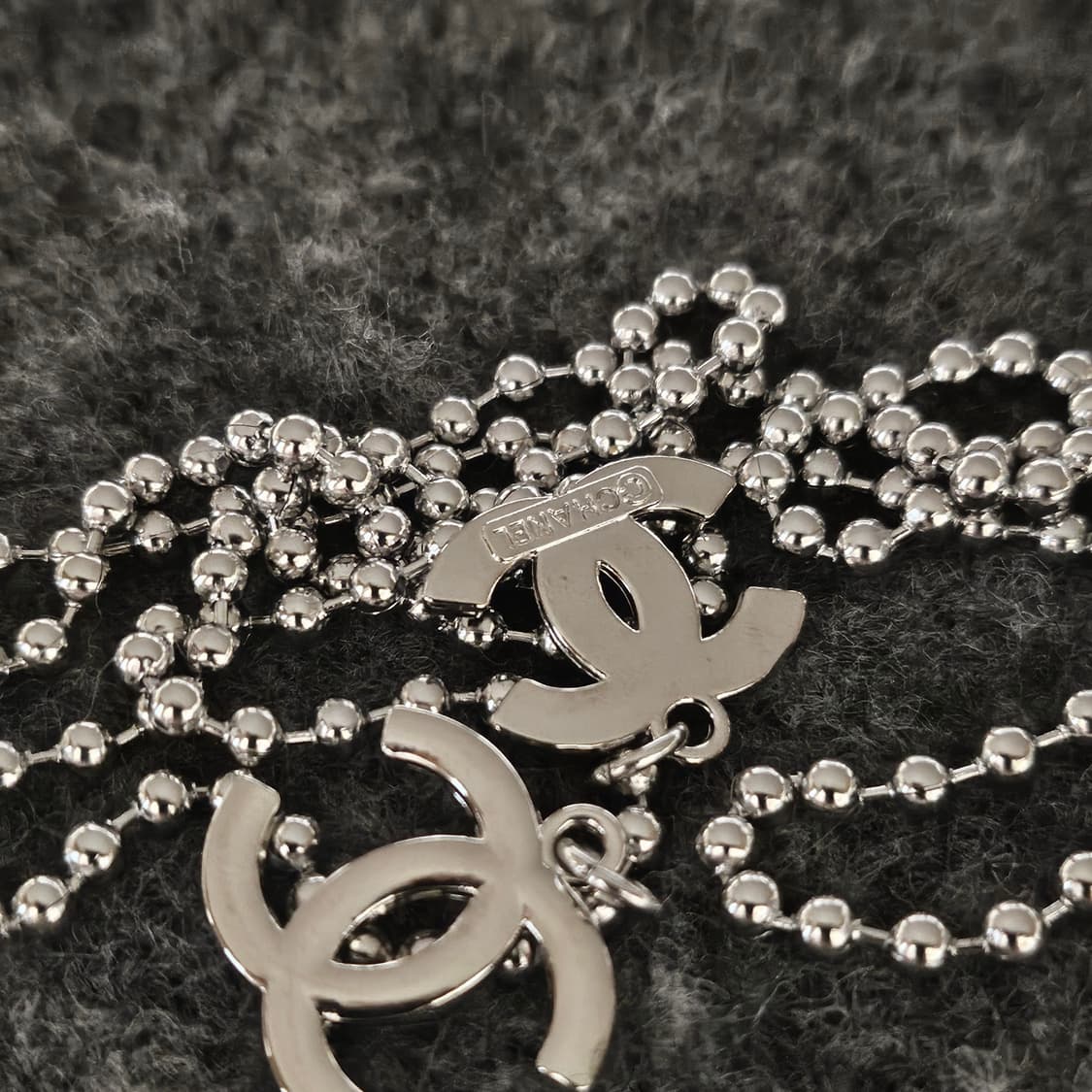 536 샤넬 더블로고 빈티지 업사이클링 남자 써지컬 목걸이 상품이미지3