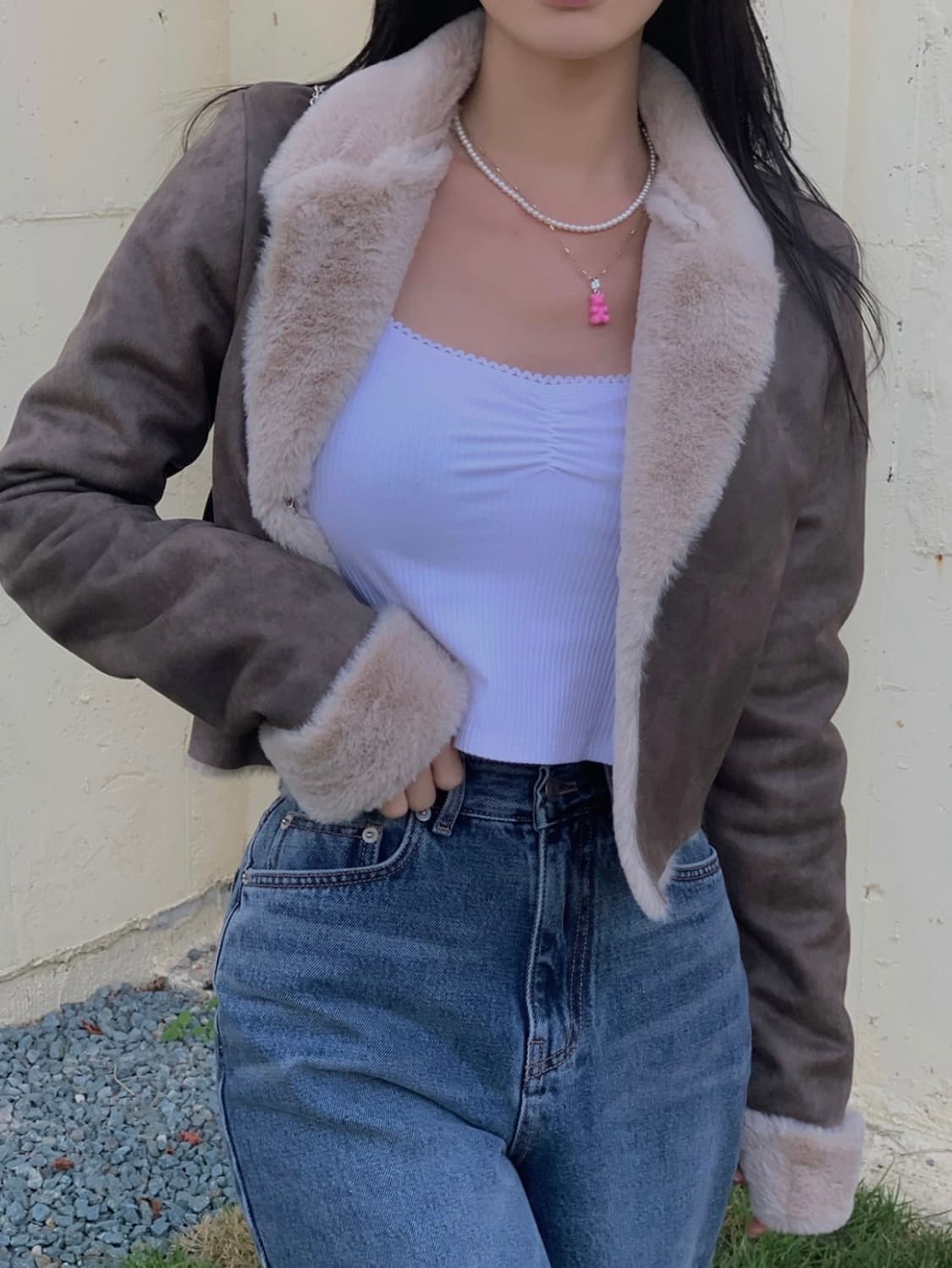 페일제이드 시어링 자켓 무스탕 브라운 상품이미지8