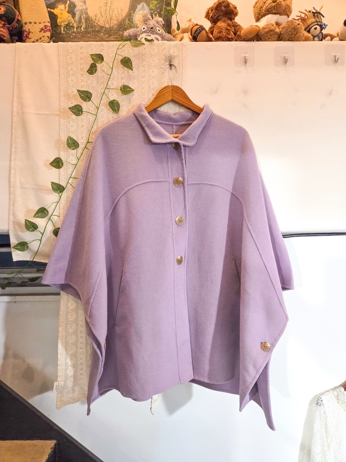 연보라 케이프 코트 상품이미지1