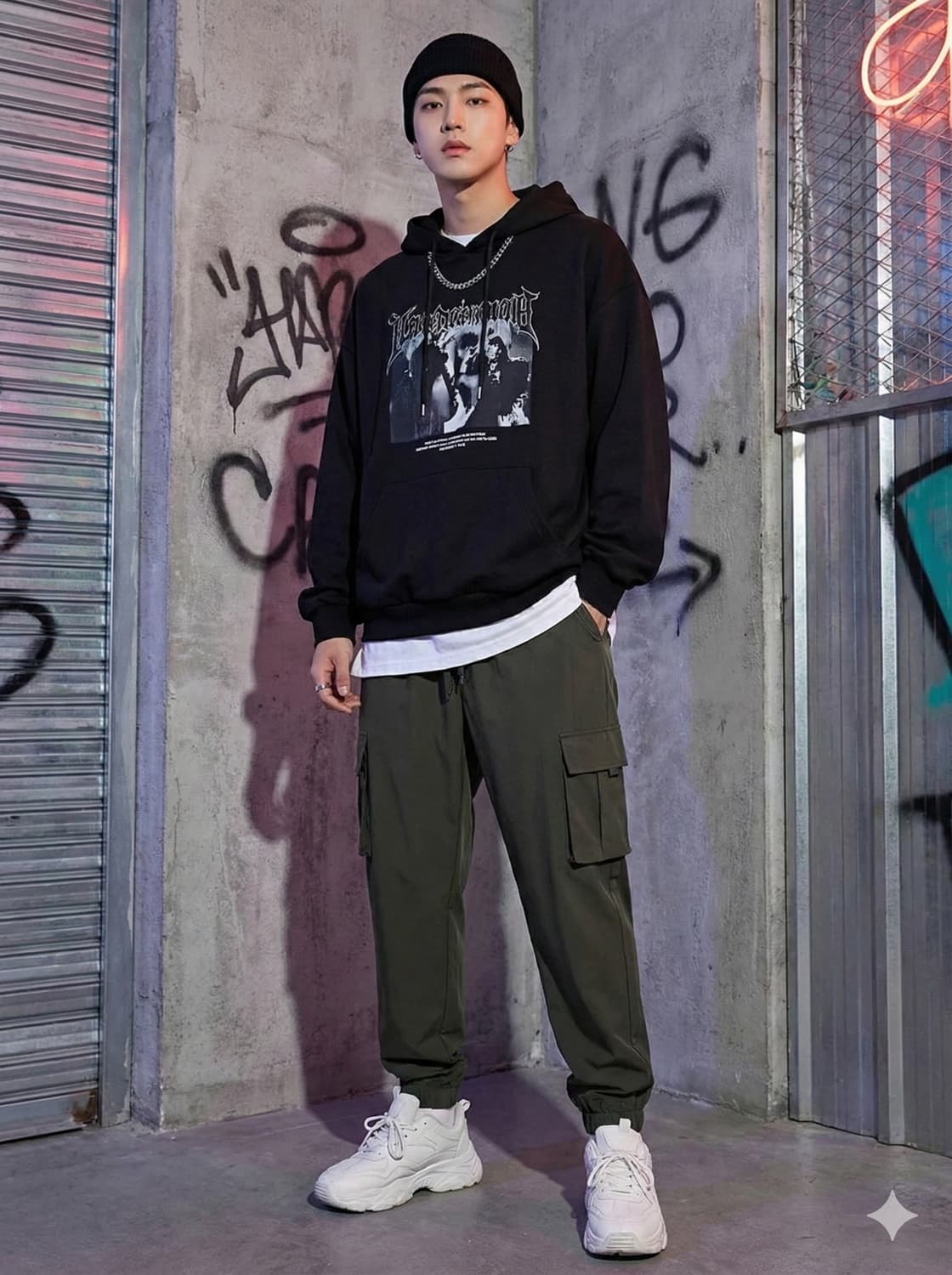 에디바우어 카키색 카고 조거팬츠_XL 상품이미지1