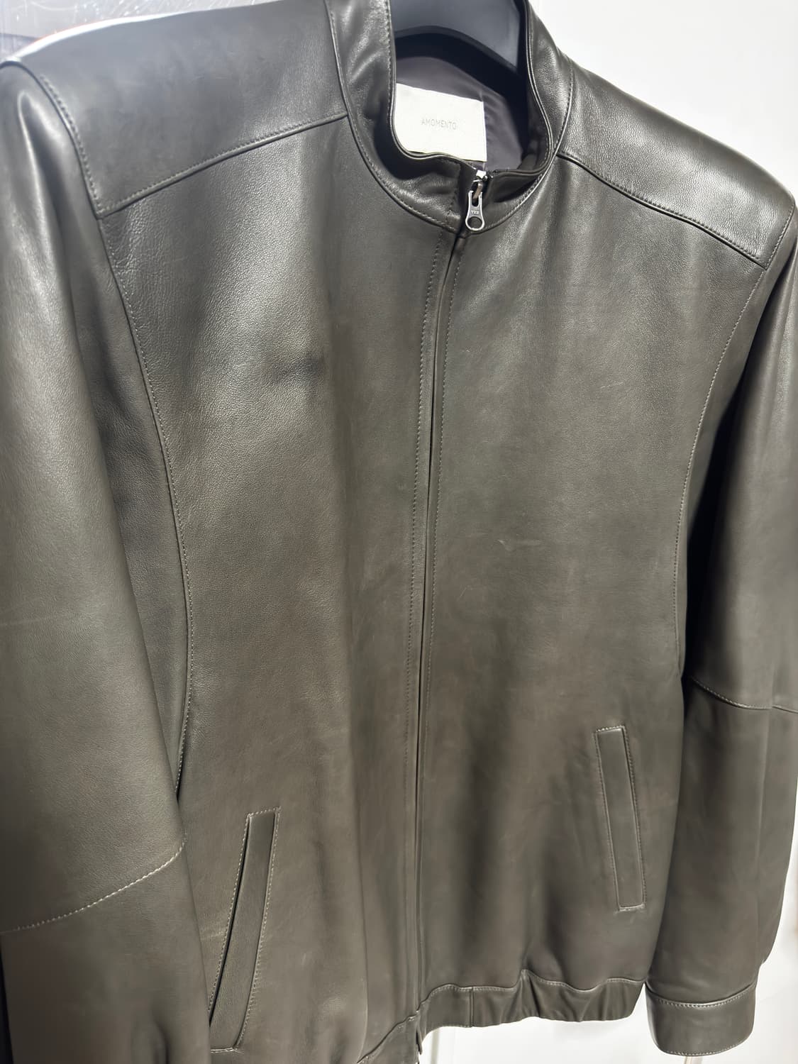 아모멘토 램스킨 레더 블루종 상품이미지1