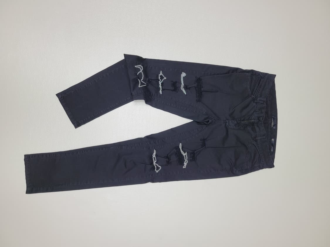 자라맨 ZARAMAN 체인장식 데미지 팬츠 33 블랙 상품이미지1