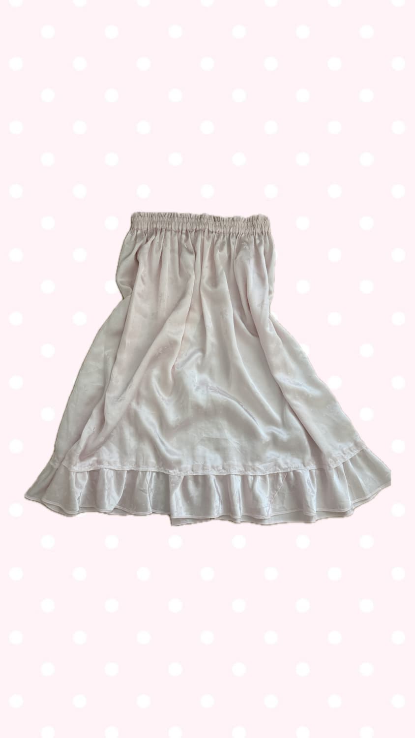 빈티지 연핑크 딸기우유 리본 레이스 미디스커트 롱스커트 상품이미지1