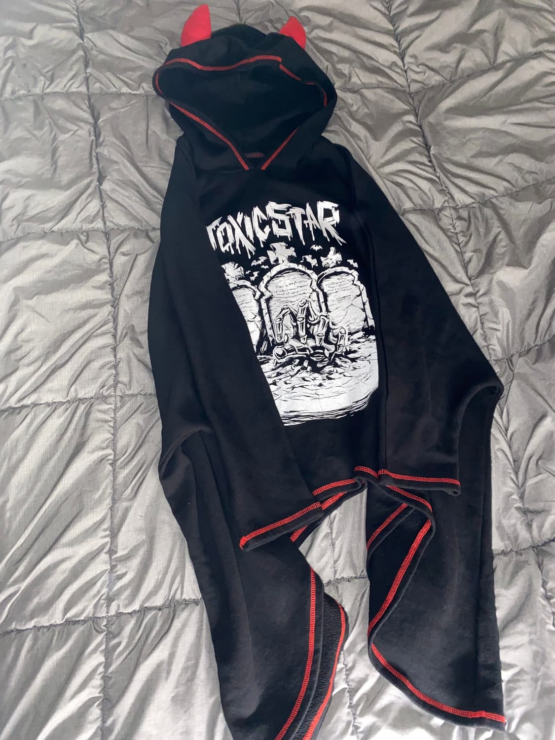 악마 뿔 후드/y2k 펑크 락시크 고스 갸루 빈티지 키치 상품이미지2