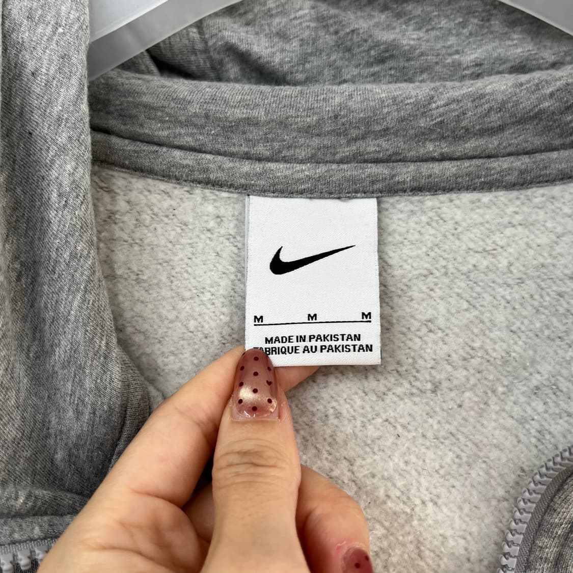 나이키 스우시 자수로고 그레이 후드집업 상품이미지5