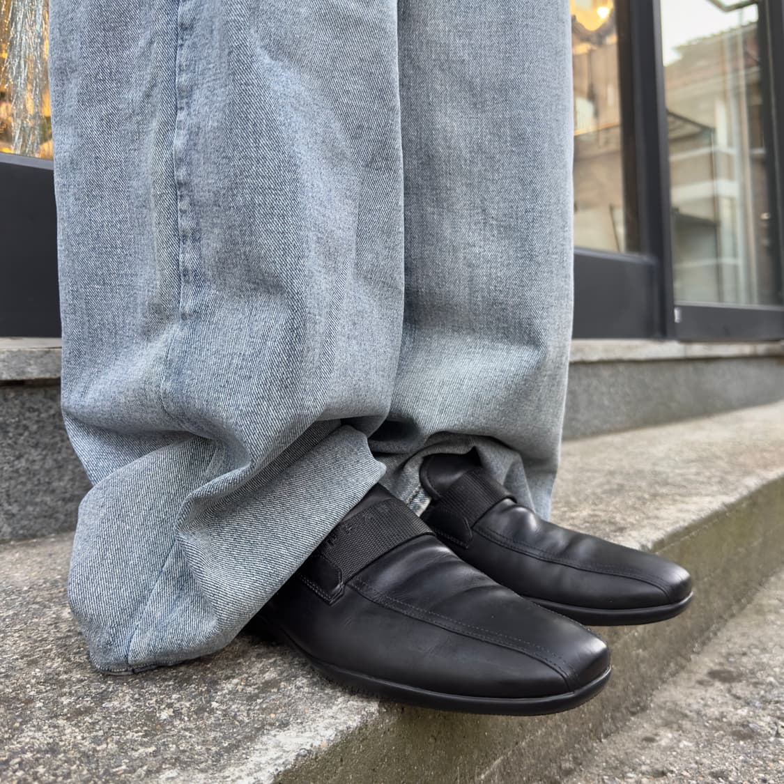 00s 빈티지 블락 프라다 스포츠 스퀘어 토 로퍼 상품이미지1